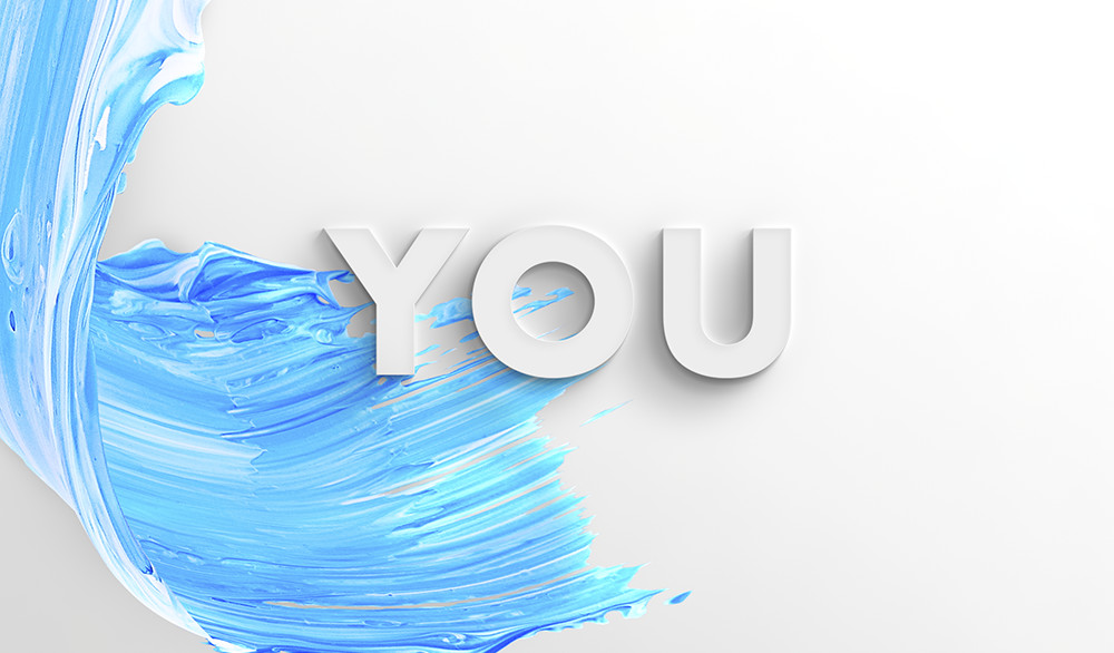 Blue Paint Stroke Design