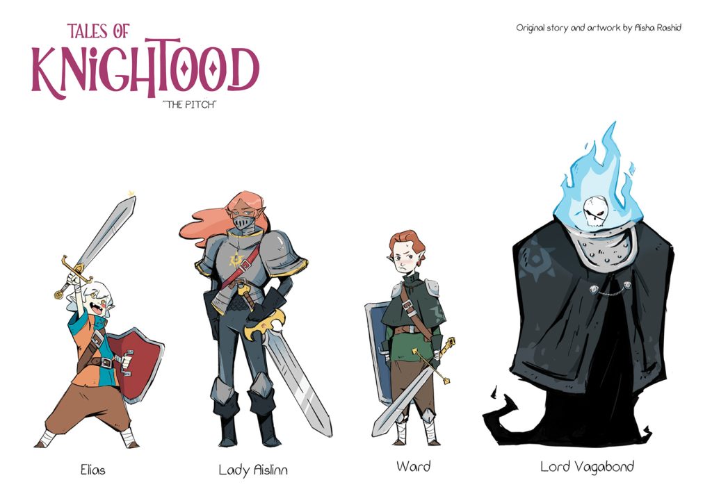 Aisha Rashid's character design portfolio example