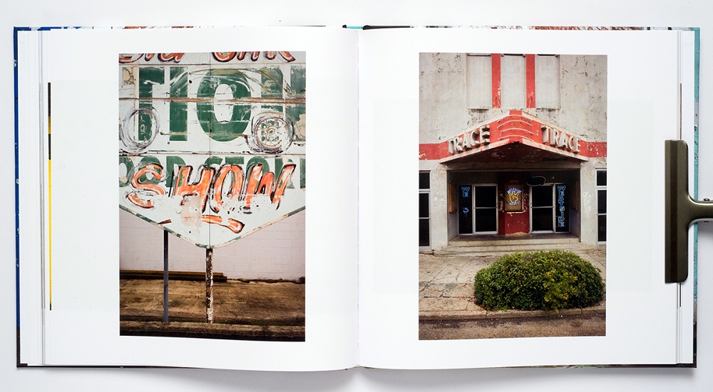 Open pages from photography book, Late Harvest by Forest McMullin