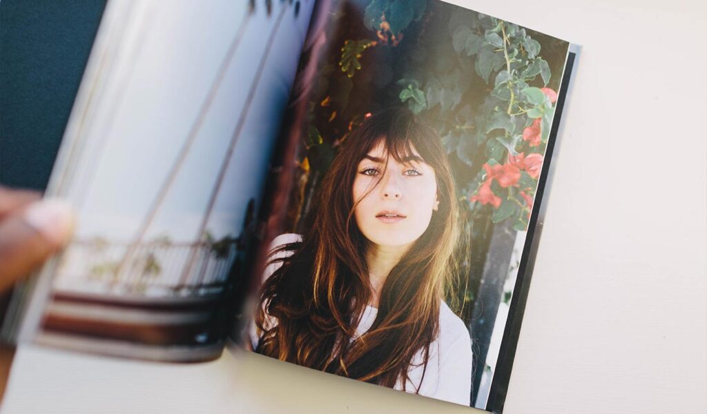 Woman's Portrait Picture Inside Coffee Table Photo Book