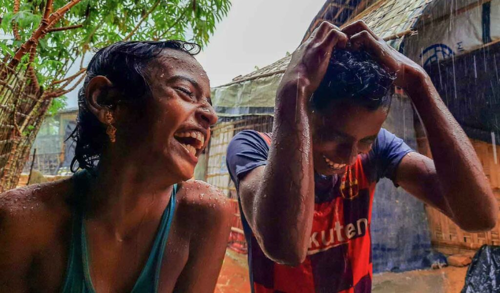 Photograph of two children from the Rohingya Refugee Community