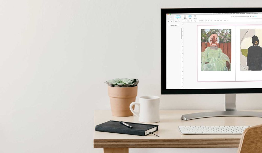 Artwork in BookWright on a computer screen.