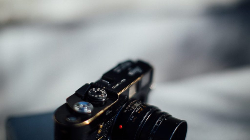 Side view of a film camera