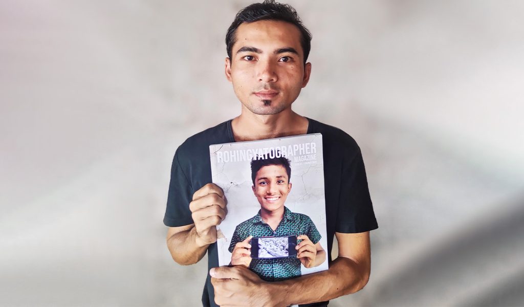 Sahat Zia Hero holding "Rohingyatographer Magazine"