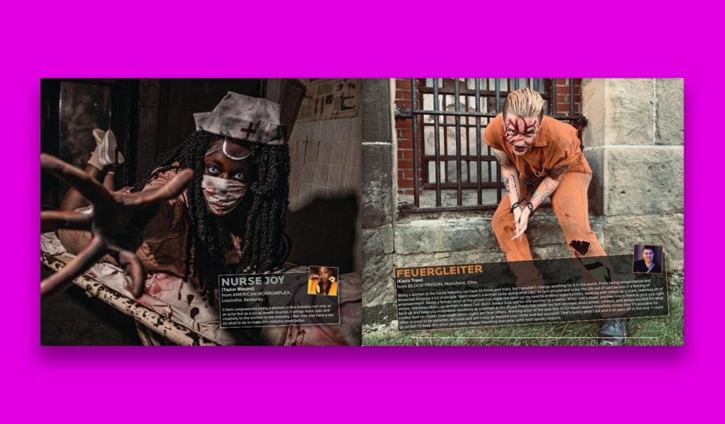 Inside the Book of Haunters, Volume 9, with two haunters on either page
