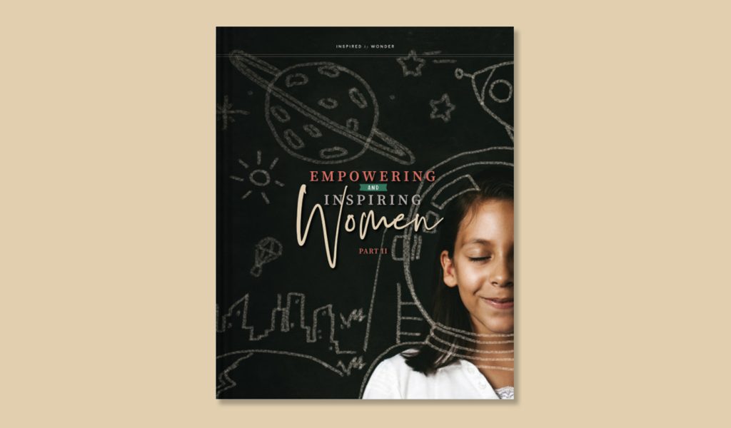 Empowering and Inspiring Women - Professional photo book cover design featuring a young child wearing an astronaut helmet
