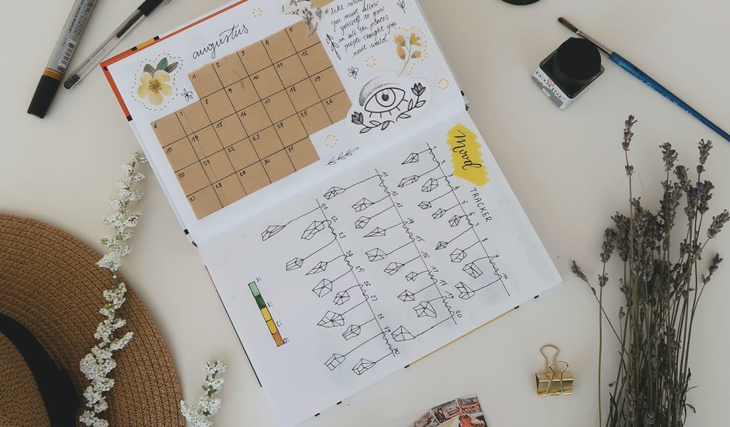 A planner that lets you sketch in the book, which is an example of a low-content book