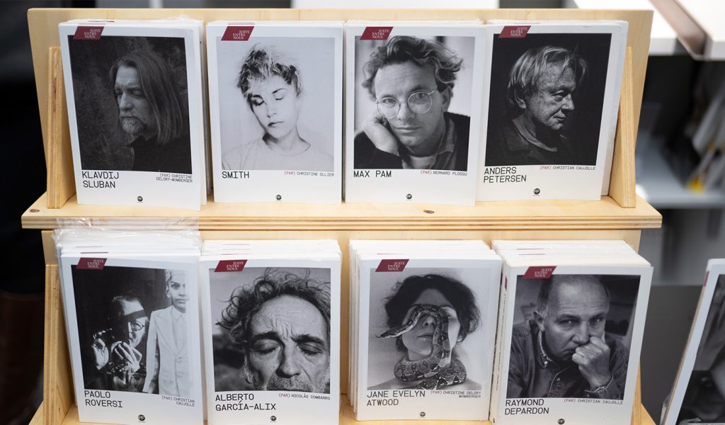 Photo books on display at Paris Photo